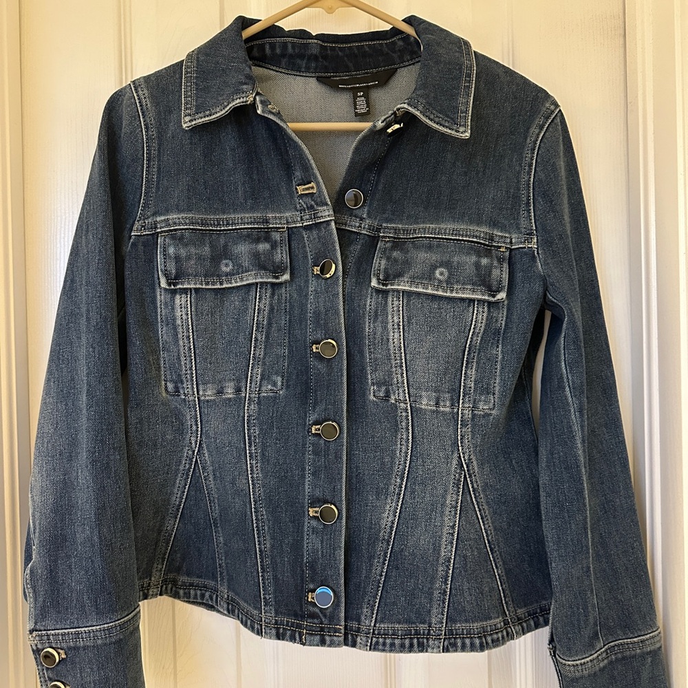 White House Black Market Dark Blue Jean Jacket
